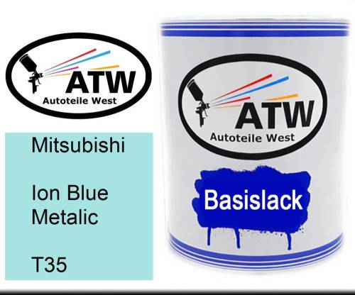 Mitsubishi, Ion Blue Metalic, T35: 1L Lackdose, von ATW Autoteile West.